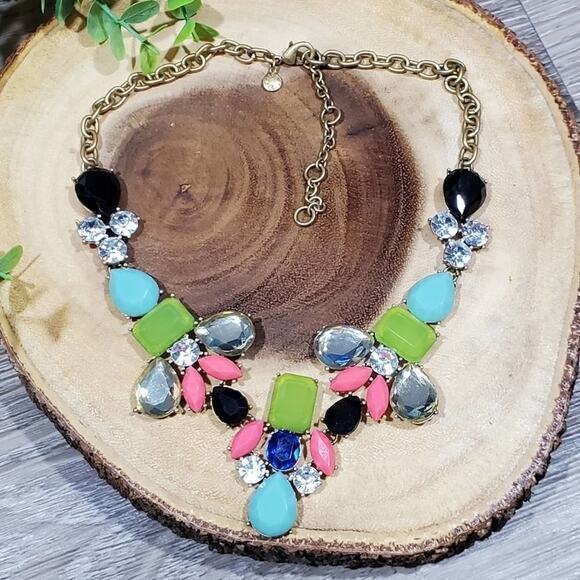 J.‎ CREW multi colored gorgeous Brule Bibb statement necklace - Picture 1 of 9